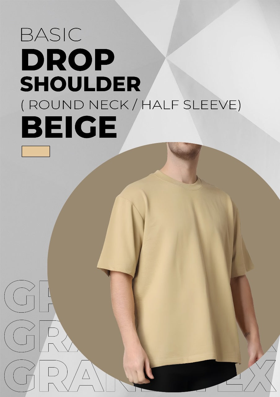 Basic Drop Shoulder (Round Neck / Half Sleeves)